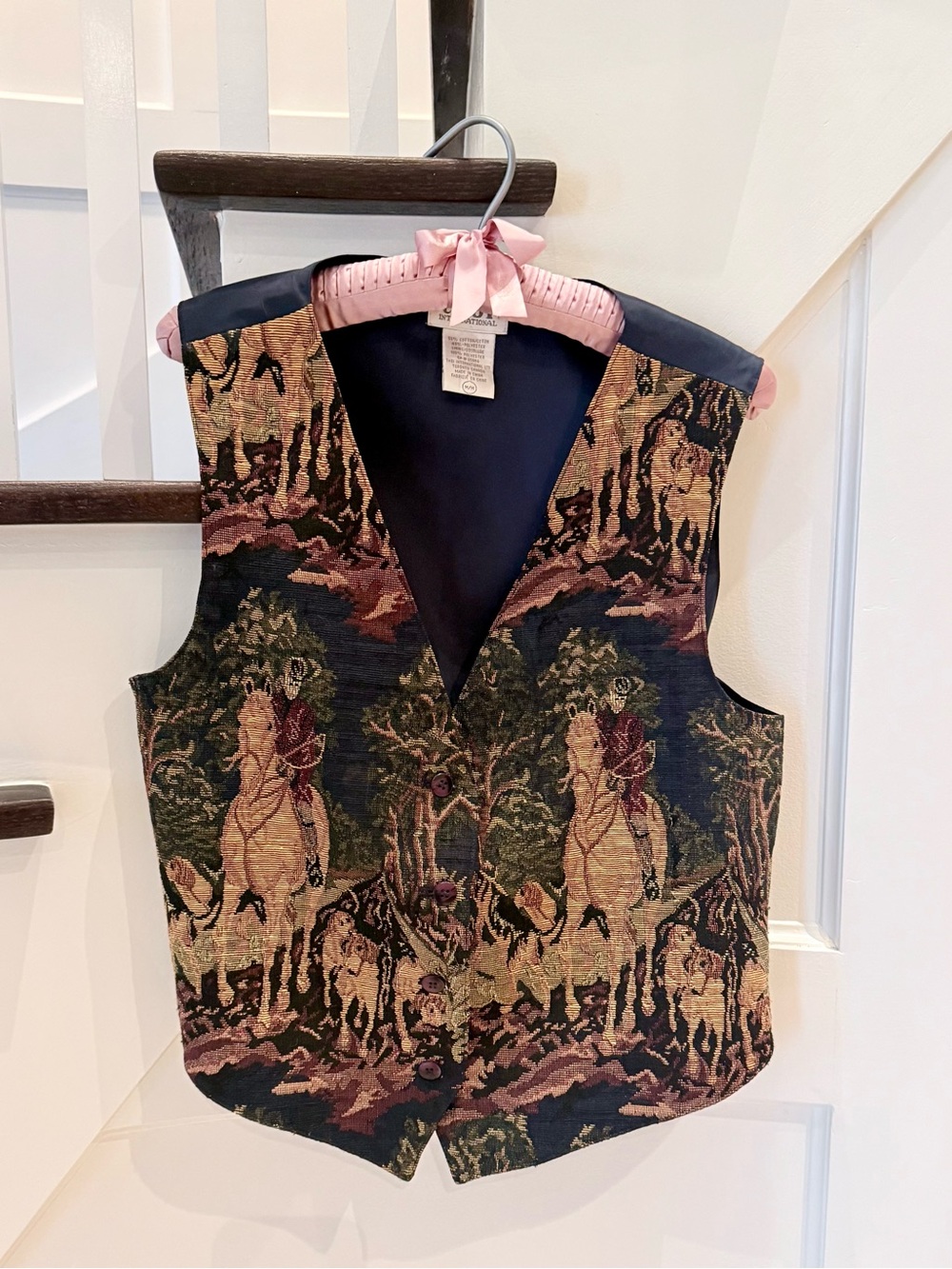 90's Vintage Equestrian Tapestry Vest - Tabi International, Size Medium